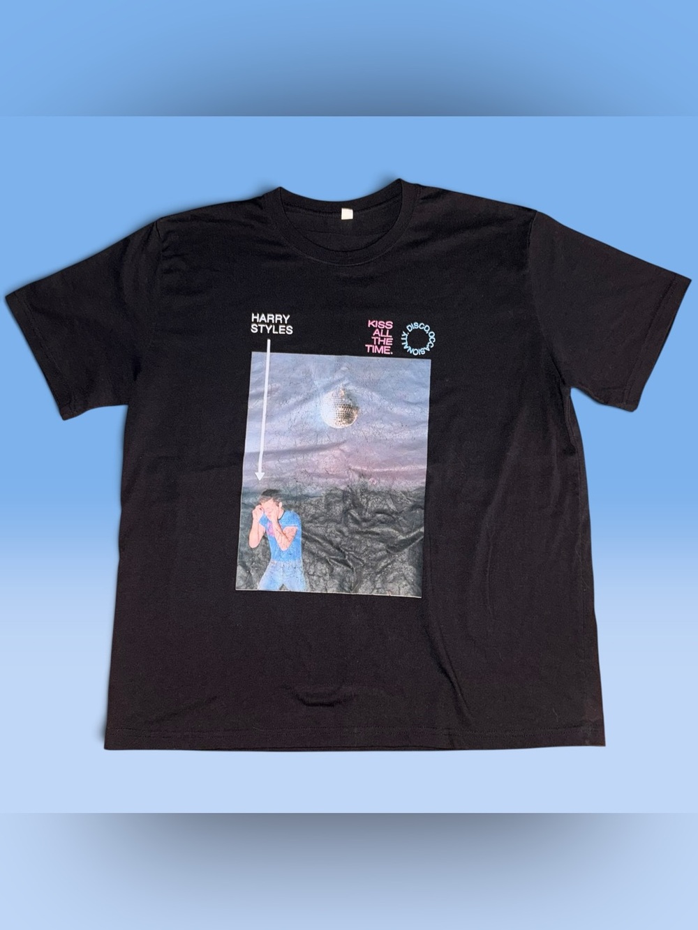 Harry Styles "Kiss All The Time. Disco, Occasionally" Black Graphic T-Shirt XXL